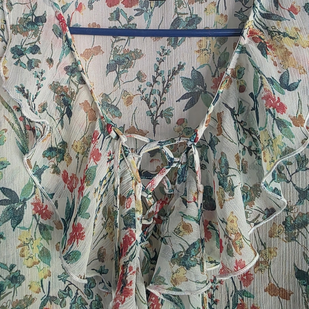 Jessica Simpson Floral Ruffle Blouse - Multicolor - Picture 2 of 4